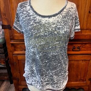 Indian Motorcycle Motor Speedway Graphic T Shirt White Black Distressed Medium